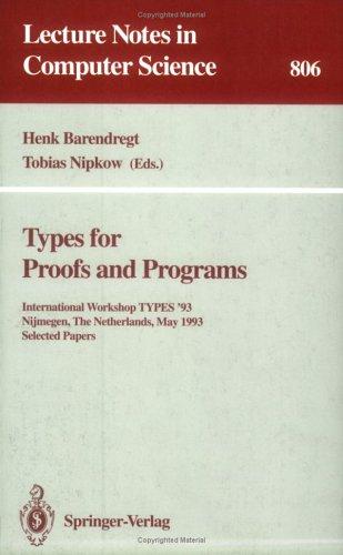 Cover for Types for Proofs and Programs
