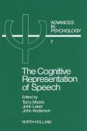 Cover for The Cognitive representation of speech
