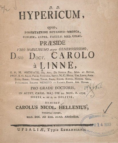 Cover for Hypericum ...