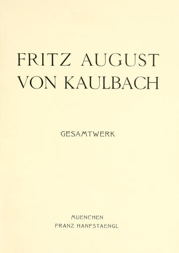 Cover for Fritz August von Kaulbach
