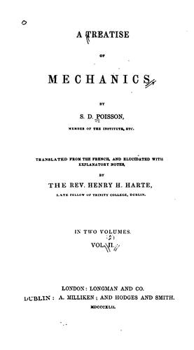 Cover for A treatise of mechanics