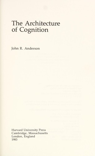 Cover for The architecture of cognition