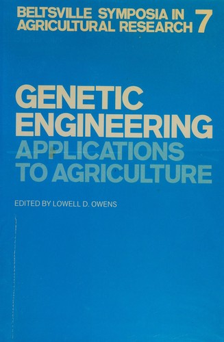 Cover for Genetic engineering, applications to agriculture