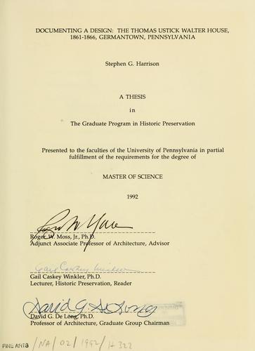 Cover for Documenting a design