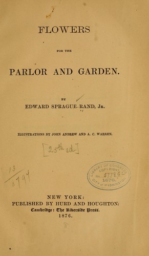 Cover for Flowers for the parlor and garden