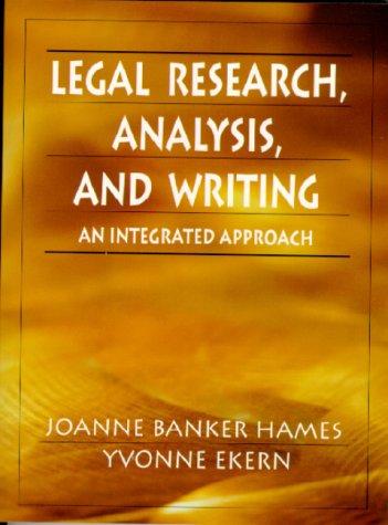 Cover for Legal Research, Analysis, and Writing
