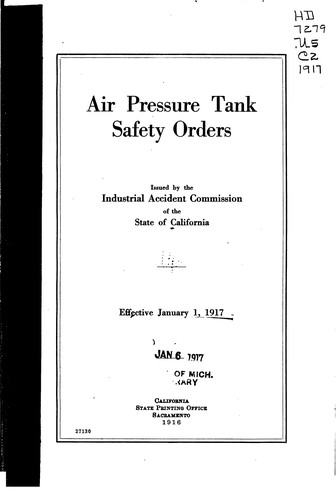Cover for Air Pressure Tank Safety Orders