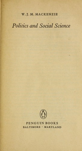 Cover for Politics and social science