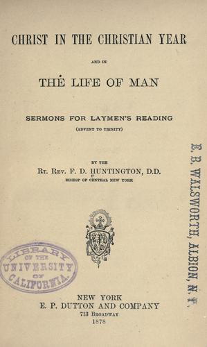 Cover for Christ in the Christian year and in the life of man
