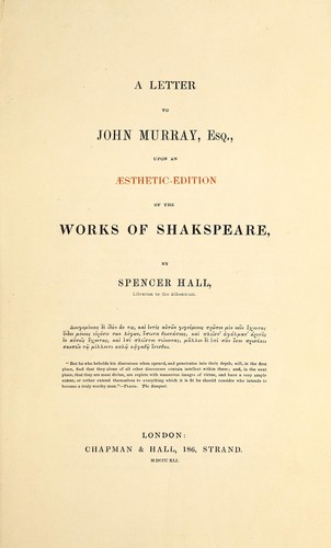 Cover for A letter to John Murray, Esq.