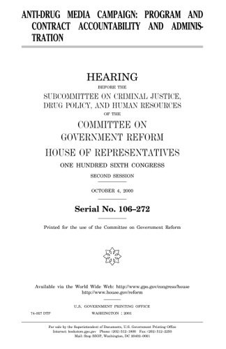 Cover for Anti-drug media campaign