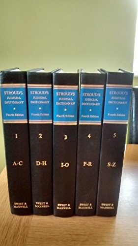 Cover for Stroud's judicial dictionary of words and phrases