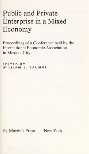 Cover for Public and private enterprise in a mixed economy