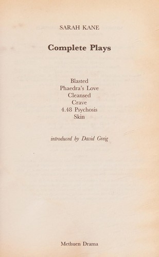 Cover for Complete plays