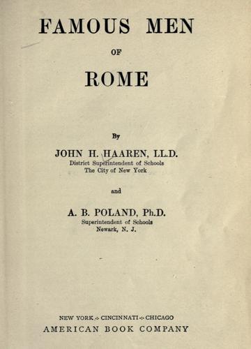 Cover for Famous men of Rome
