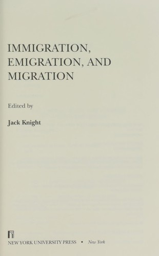 Cover for Immigration, Emigration, and Migration