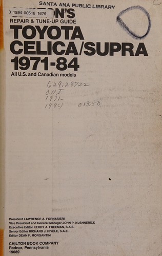Cover for Chilton's repair & tune-up guide, Toyota Celica/Supra, 1971-84