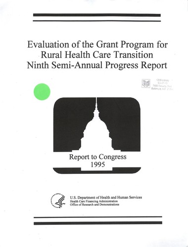 Cover for Evaluation of the grant program for rural health care transition