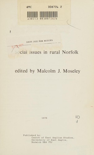 Cover for Social issues in rural Norfolk