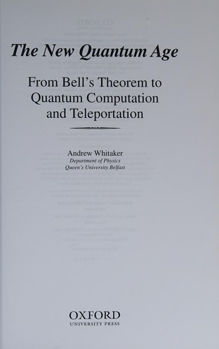 Cover for The new quantum age