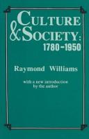 Cover for Culture and society, 1780-1950