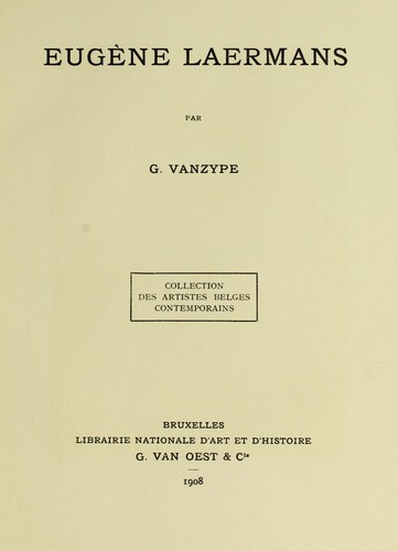 Cover for Eugène Laermans