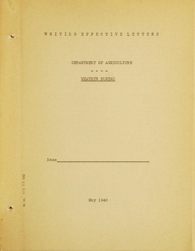 Cover for Writing effective letters