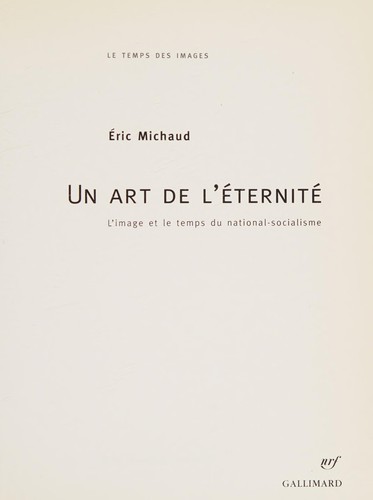 Cover for Un art de l'éternité