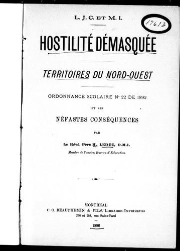 Cover for Hostilité démasquée
