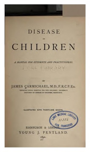 Cover for Disease in Children: A Manual for Students and Practitioners
