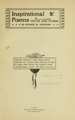 Cover for Inspirational poems of truth and humor