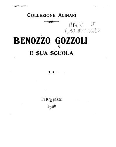 Cover for Benozzo Gozzoli e sua scuola.