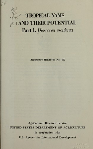 Cover for Tropical yams and their potential