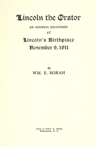 Cover for Lincoln the orator