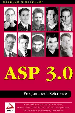 Cover for ASP 3.0 programmer's reference
