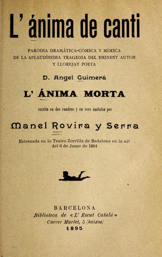 Cover for L'ànima de canti