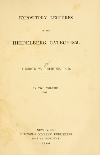 Cover for Expository lectures on the Heidelberg catechism