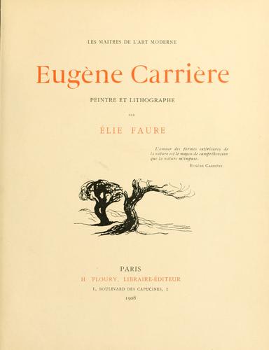 Cover for Eugène Carrière