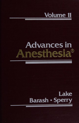 Cover for Advances in Anesthesia (Advances in Anesthesia, 11)