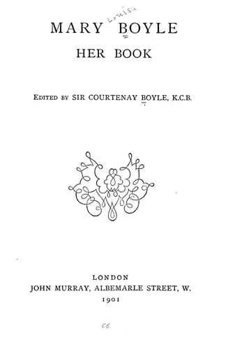 Cover for Mary Boyle her book