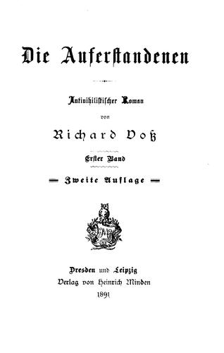 Cover for Die Auserstandenen