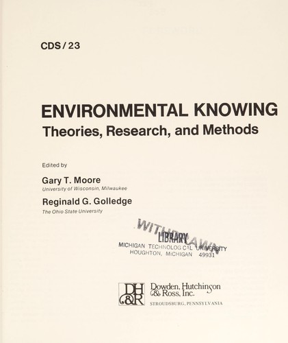 Cover for Environmental Knowing