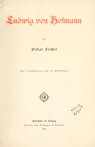 Cover for Ludwig von Hofmann.