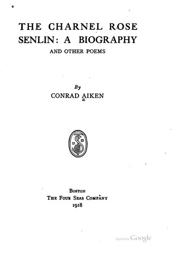 Cover for The charnel rose. Senlin