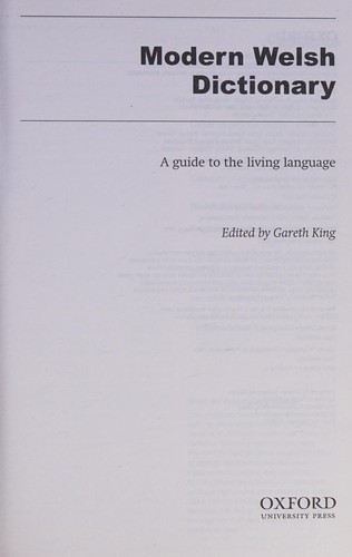 Cover for Modern Welsh dictionary
