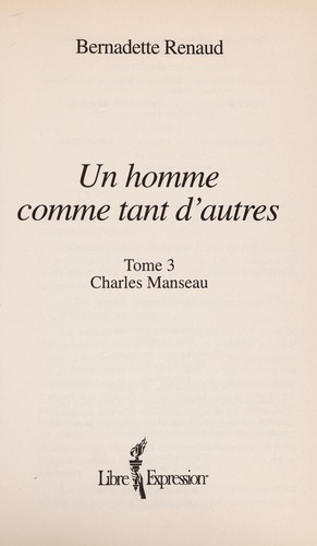 Cover for Un homme comme tant d'autres