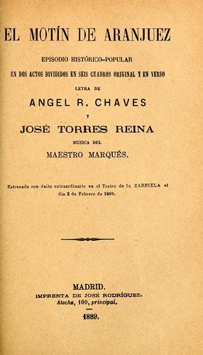 Cover for El motín de Aranjuez