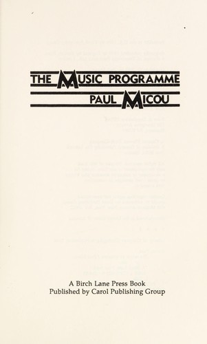 Cover for The music programme