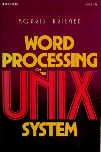 Cover for Word processing on the UNIX system