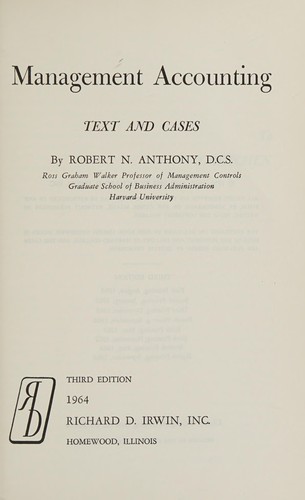 Cover for Management accounting: text and cases